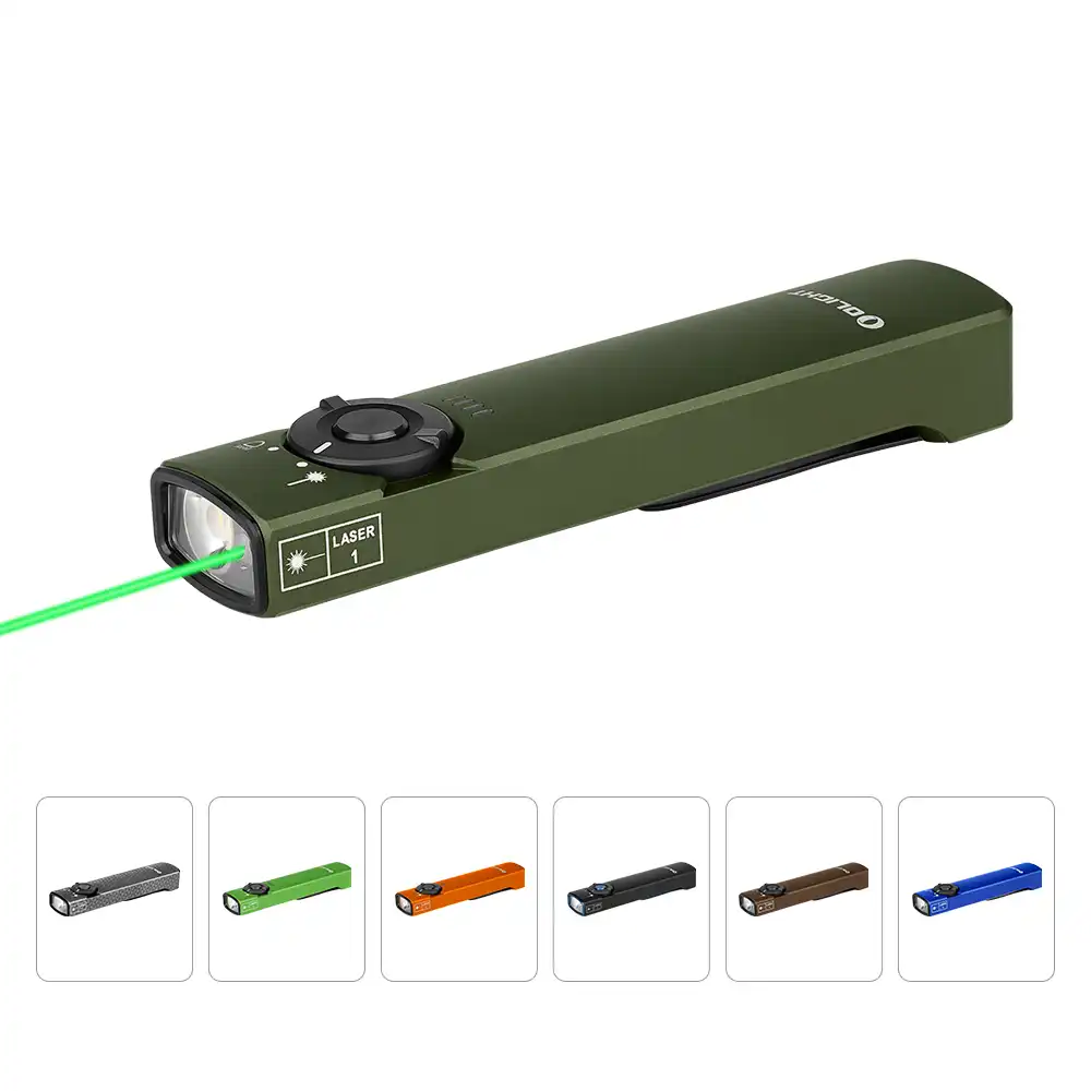 Arkfeld Flat Flashlight with Green Laser & White Light